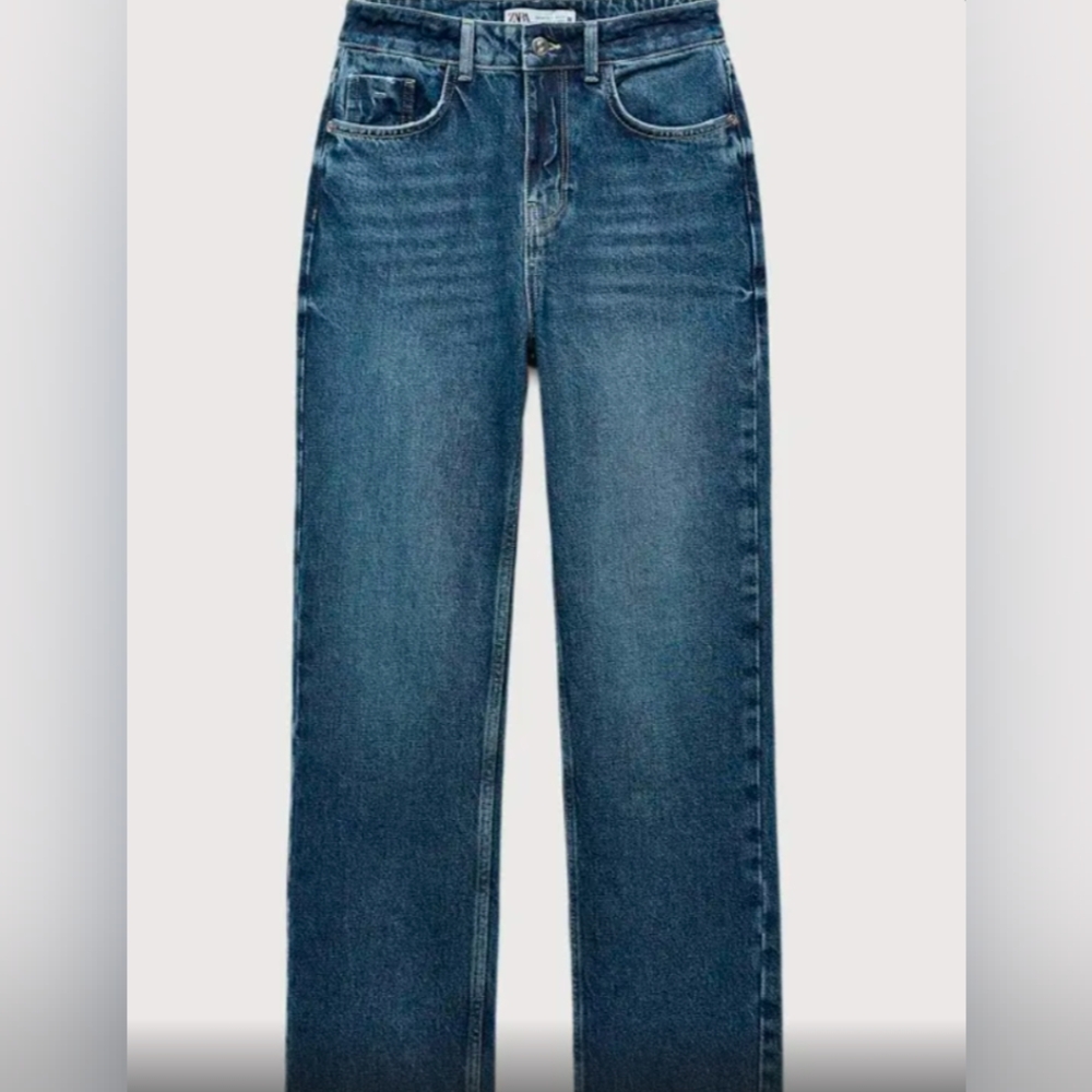 Zara Women's High Waisted Straight Leg Jeans